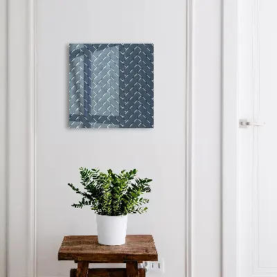 Navy blue herringbone Key box for wall