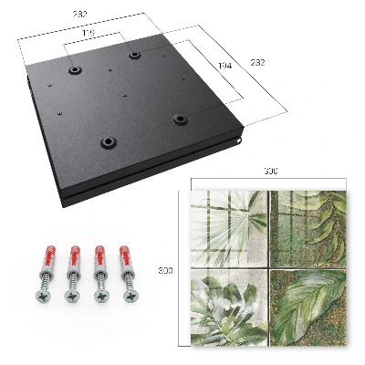 Botanical tiles Key box for wall