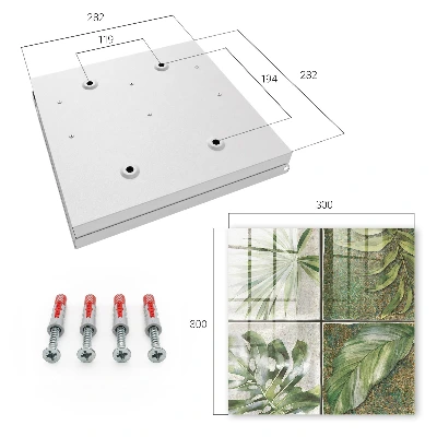 Botanical tiles Key box for wall