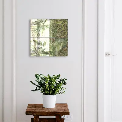 Botanical tiles Key box for wall