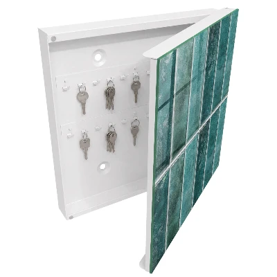 Turquoise tiles Key cabinet