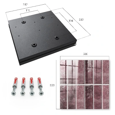 Burgundy tiles Wall mounted key box