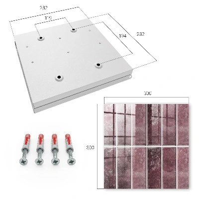 Burgundy tiles Wall mounted key box