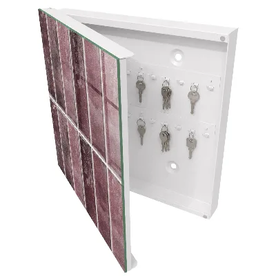 Burgundy tiles Wall mounted key box