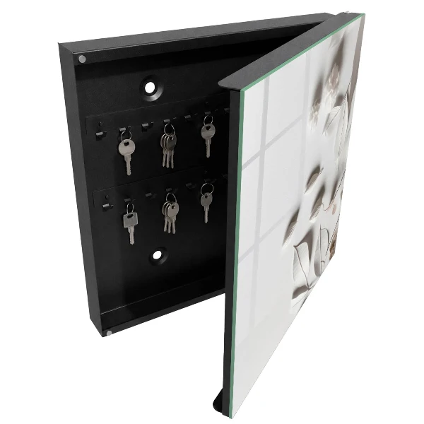White leaves Wall mounted key box