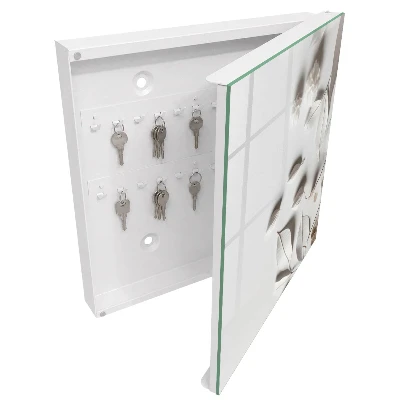 White leaves Wall mounted key box