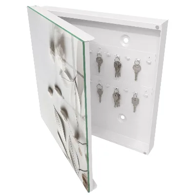 White leaves Wall mounted key box