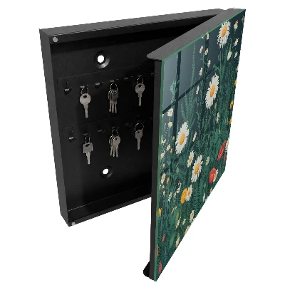 Key cabinet with floral meadow design