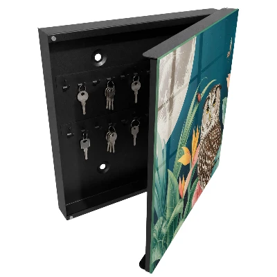 Wall-mounted key box with exotic landscape design