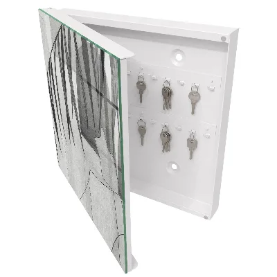 Grey leaves Key box for wall
