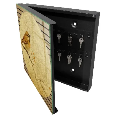 Cream bird Wall mounted key box