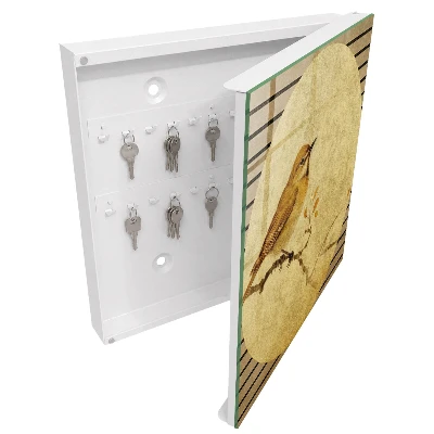 Cream bird Wall mounted key box