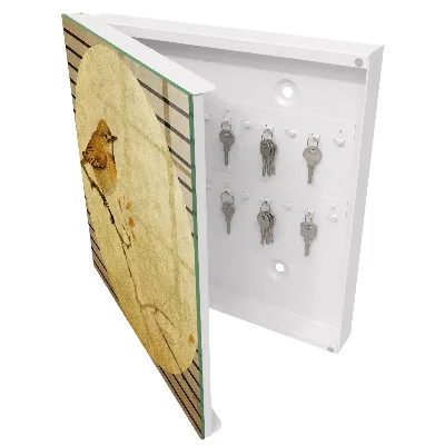 Cream bird Wall mounted key box