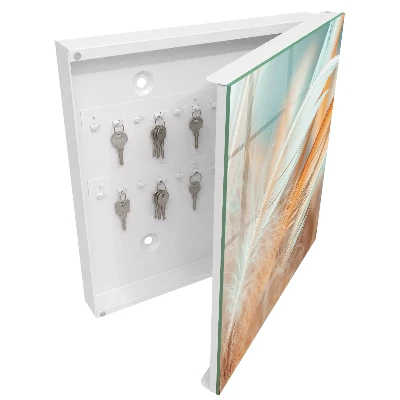 Pastel feathers Wall mounted key box