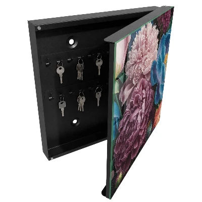 Colorful flowers Key box for wall