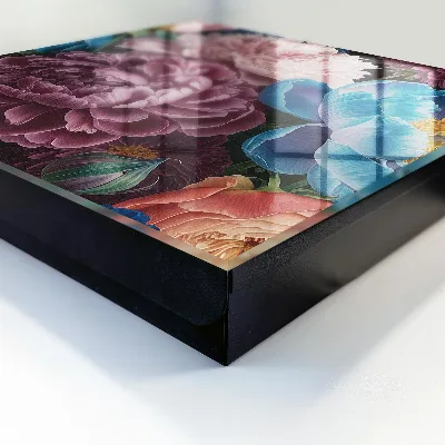 Colorful flowers Key box for wall