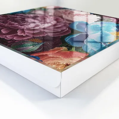 Colorful flowers Key box for wall