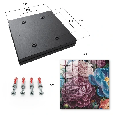 Colorful flowers Key box for wall