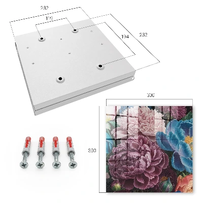 Colorful flowers Key box for wall