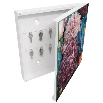 Colorful flowers Key box for wall