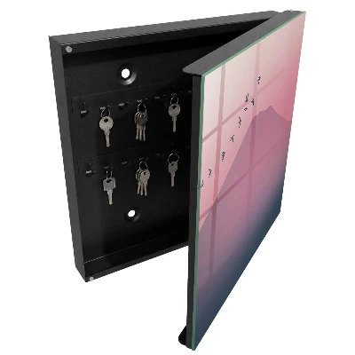 Wall mounted key box with peaceful nature design