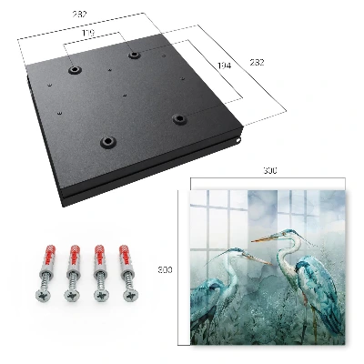 Watercolor herons Key box for wall