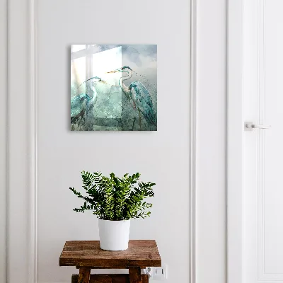 Watercolor herons Key box for wall