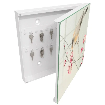 Little bird and flowers Key box for wall
