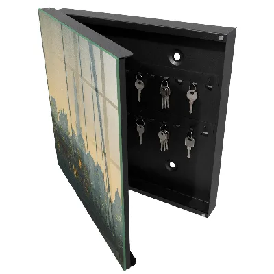 City sunset Key box for wall
