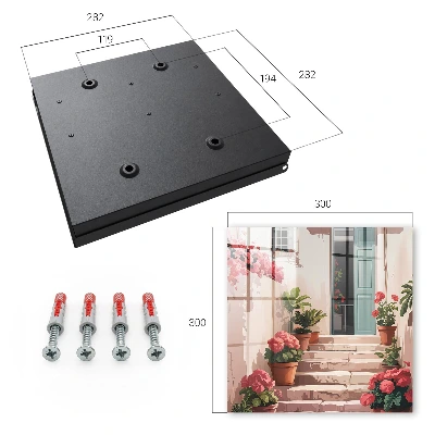 Flowers on stairs Key box for wall