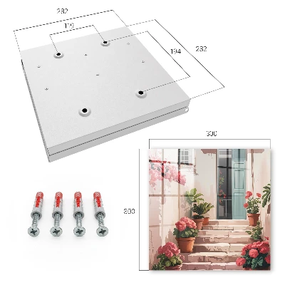 Wall-mounted key box with flowers on stairs design