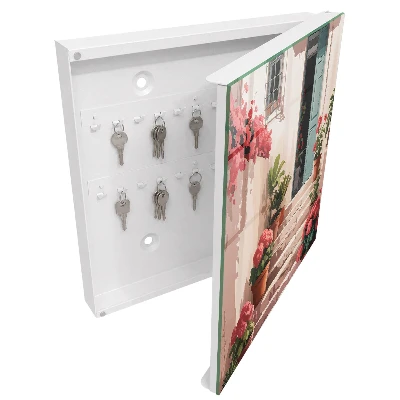 Flowers on stairs Key box for wall