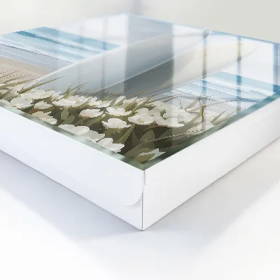 Wall mounted key box with beach relaxation design