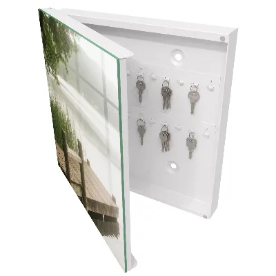 Key cabinet with Lake Tranquility print