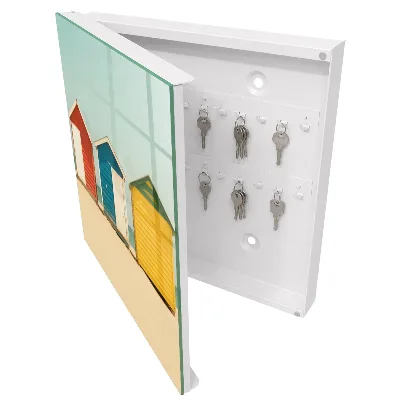 Colorful houses Wall mounted key box