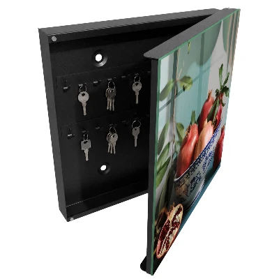 Navy blue fruits Wall mounted key box