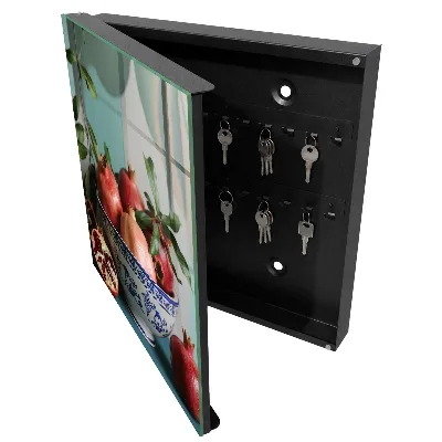 Navy blue fruits Wall mounted key box