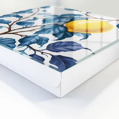Key cabinet with lemon leaves design