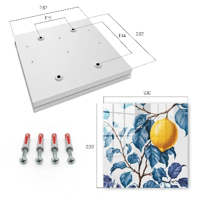 Key cabinet with lemon leaves design