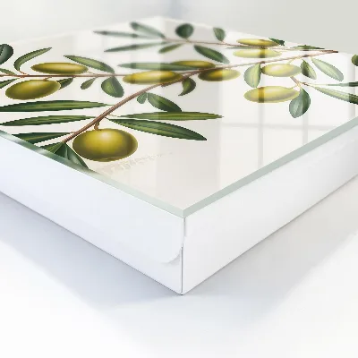 Key cabinet with an olives on a branch print