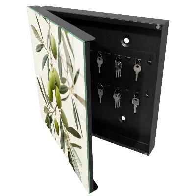 Branch with olives Key box for wall