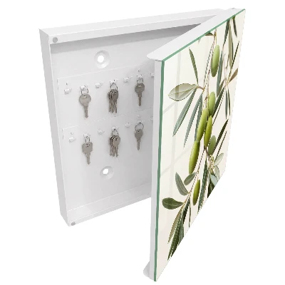 Branch with olives Key box for wall