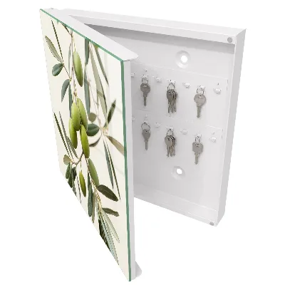 Branch with olives Key box for wall