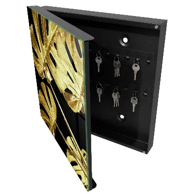Monstera leaf wall-mounted key box with a decorative Monstera leaf design