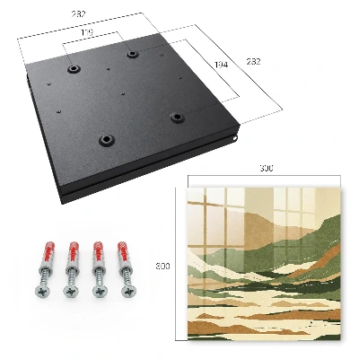 Wall-mounted key box with mountain peace design