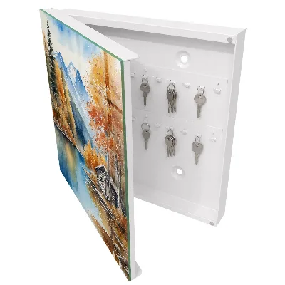 Wall-mounted key box mountain autumn design