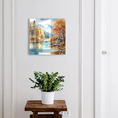 Wall-mounted key box mountain autumn design