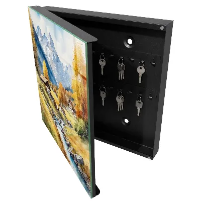 Mountain peace wall-mounted key box with mountain peace design