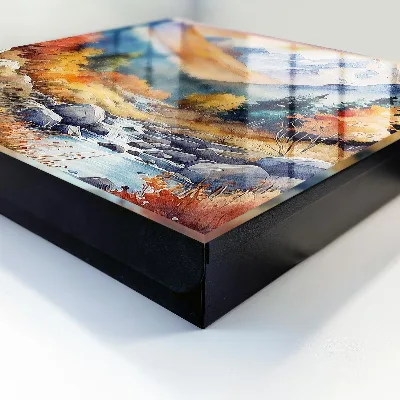 Autumn mountains Key box for wall
