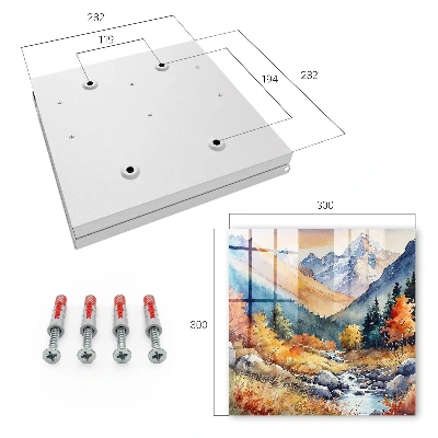 Autumn mountains Key box for wall